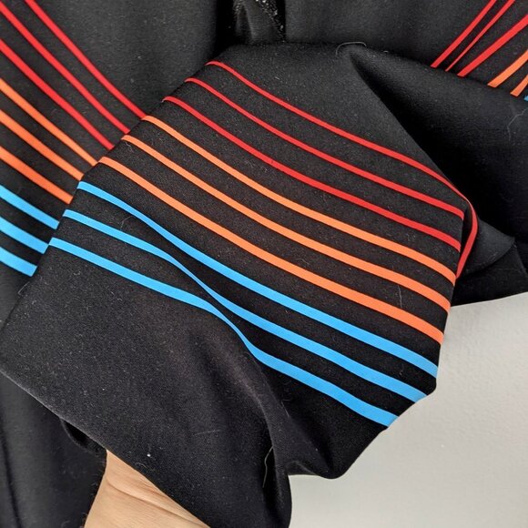 RBX Crop Leggings Stretch Capris Pant Bright Stripes Athleisure Neon - Picture 6 of 6